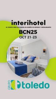Grupo Toledo estará presente en Interihotel BCN25Nos sumamos a la feria de diseño hotelero más importante de Europa, que se celebrará del 21 al 23 de octubre en Fira Barcelona Gran Via.Más de 300 marcas, 10.000 profesionales y 180 ponentes internacionales se darán cita en un evento clave para el sector.Estaremos allí para mostrar todo lo que podemos aportar a través de la confección industrial y el equipamiento textil especializado.Grupo Toledo will be present at Interihotel BCN25We are joining Europe's most important hotel design fair, which will be held from 21 to 23 October at Fira Barcelona Gran Via.More than 300 brands, 10,000 professionals and 180 international speakers will come together at this key event for the sector.We will be there to showcase everything we can offer through industrial manufacturing and specialised textile equipment.#grupotoledo #hosteleria #hosteleriamallorca #fabricatextil #textilesparahoteles #confección #hoteles #sectorhosteleria #Mallorca #confeccionpersonalizada #proveedoreshosteleria #textilesparahoteles #suministroshoteleros #textileshoteles #sectorhotelero #hotelesmallorca #proyectosintegrales
