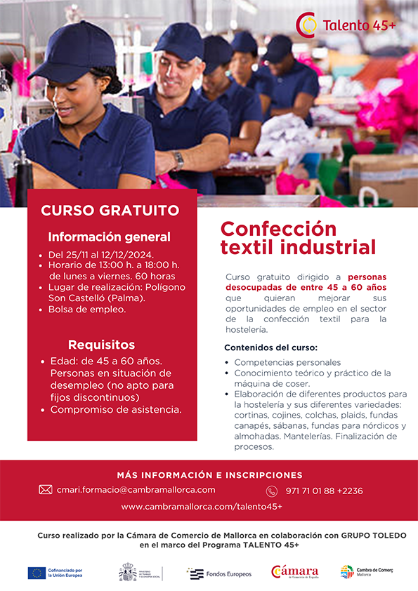 Formación en confección textil industrial